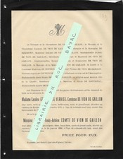 FAIRE PART DECES + Comtesse et