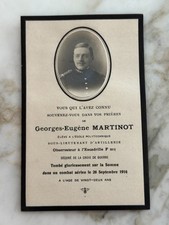 FAIRE-PART DE DÉCÈS 1916 ARTILLERIE AVIATION ESCADRILLE BATAILLE DE LA SOMME WW1