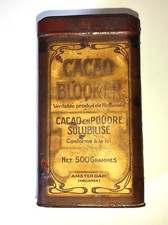ANCIENNE BOITE EN METAL CACAO BLOOKER  AMSTERDAM HOLLANDE 500 GR