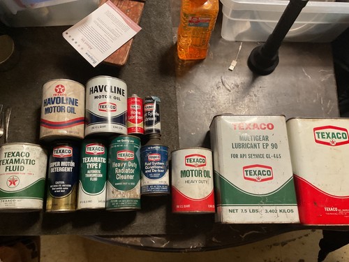 Texaco lubricant oil can lot - texaco,