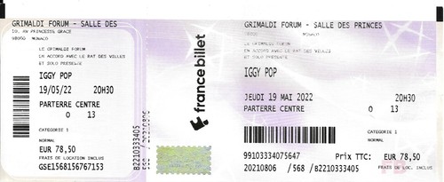 Billet concert iggy pop - billet,