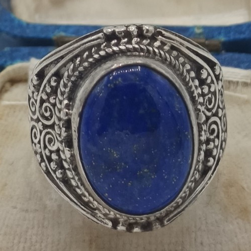 Bague argent lapis - bague, et