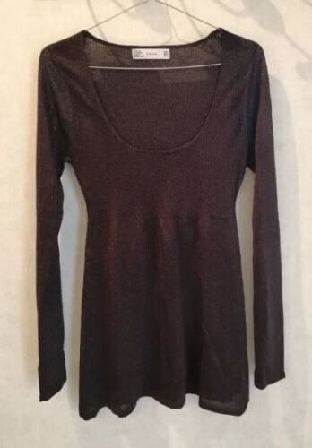 Pull long marron brillant