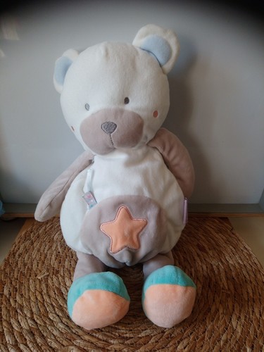 Peluche doudou ours blanc - , vert