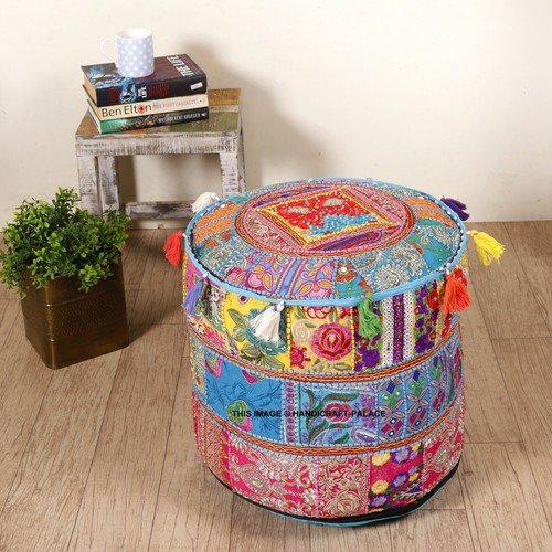 Pouf ottoman ronde - ronde, vintage