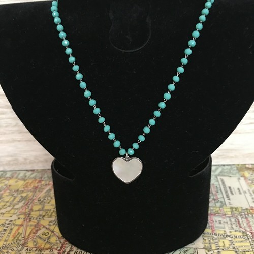 Collier coeur nacre - collier,