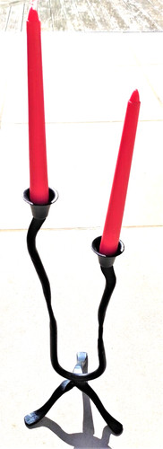 Bougeoir double forgé - forgé, la
