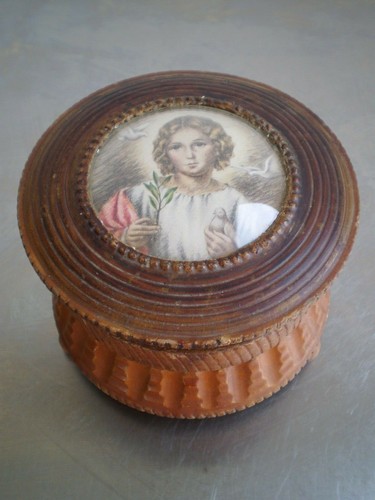 Boite reliquaire ancien bois - ancien,