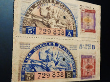 série:A+B".LES GUEULES CASSEES 1943."n°729,838."Loterie Nationale."5èmTr 1943.