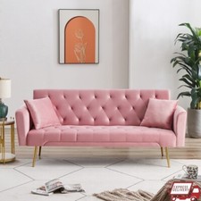 Modern Velvet Futon Sofa Bed