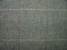 Tissu De Rideau En Tartan Gris