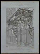PARIS, 7 BOULEVARD POISSONNIERE - GRAVURE 1883 - PAUL SEDILLE, MARQUISE FER