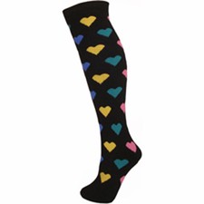 2 Paires Noir Avec Couleur Hearts Chaussettes Ski Snowboard 60CMS Adultes
