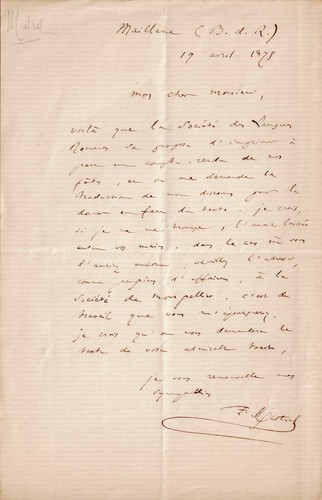 Frédéric mistral lettre - frédéric,