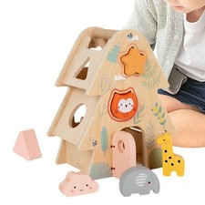 Trieur de formes en bois, maison en forme d'arbre pour enfants garçons
