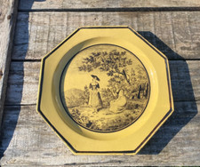 Assiette octogonal jaune -