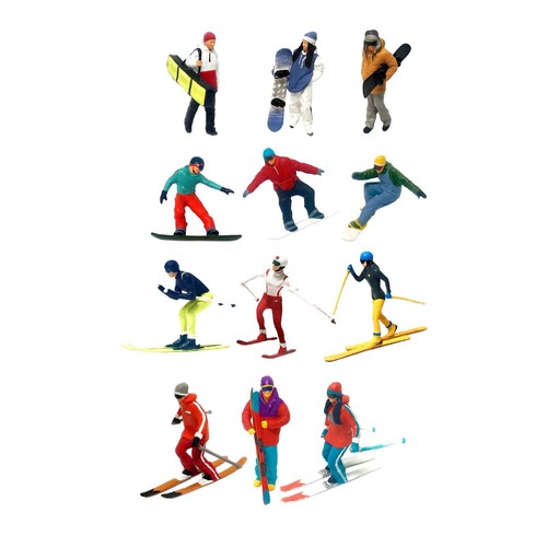 3pcs scale mini - ho, ski