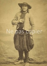 Portrait de BRETON vers 1880 pipe photo 14 x 10 cm par Villard Bretagne