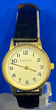 Vintage MONTRE WATCH UHR PIERRE LANNIER 049B5 Quartz Femme Doré Bracelet Noir