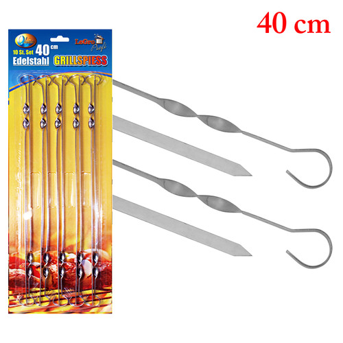 10x brochettes viande inox - 10x,