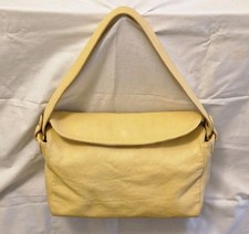 Beau Sac D'épaule Coccinelle En Cuir Coloris Jaune Made In Italie 