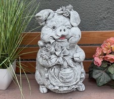 Statuette en pierre cochon truie gundel au format XL, 40 cm de hauteur,...