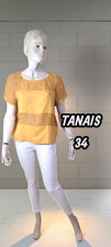 Tanais Taille 34  tee shirt manches courtes jaune ocre moutarde femme