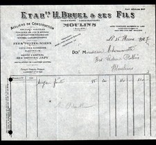 MOULINS (03) MATERIEL MOTEURS / FONDERIE & MACHINES AGRICOLES "H. BRUEL & Fils"