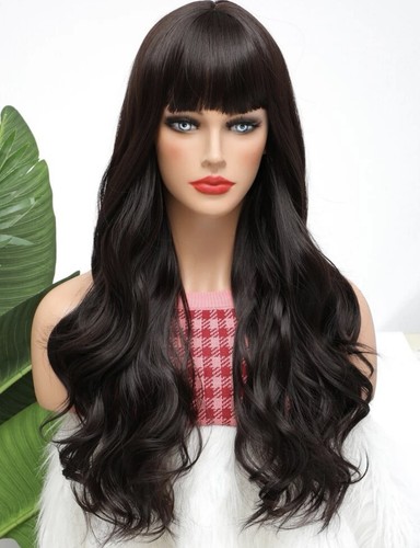 Perruque synthétique brun - synthétique,