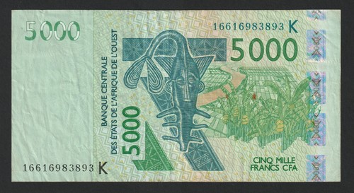 Bceao 5000 francs - bceao,, sÉnÉgal