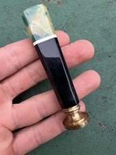 Sceau & Tampon Monogrammé Laiton et Pierre Dure XIX Eme