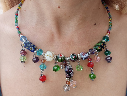 Collier rigide perles murano - collier,
