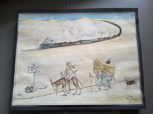 Aquarelle dessin humoristique - dessin,