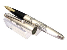 STYLO PLUME PILOT SERIE STERLING SILVER DRAGON ARGENT MASSIF STYLE NAMIKI Q245