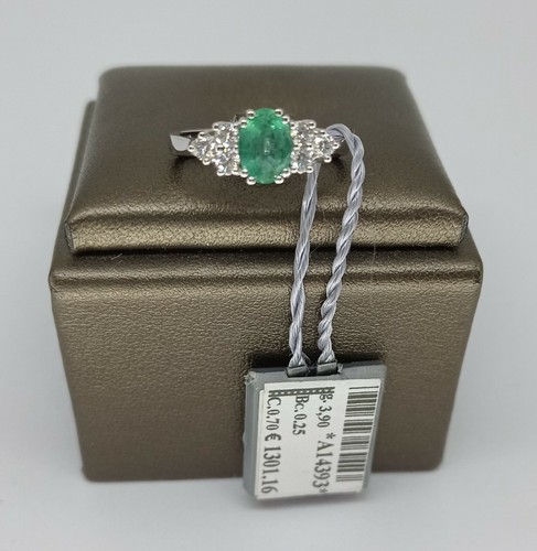 Bague blanc 18k émeraud - bague, en