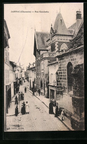 Cpa jarnac rue - cpa, jarnac,
