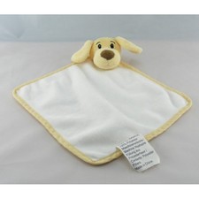 Doudou plat chien jaune blanc KIK TEXTILIEN - 7384