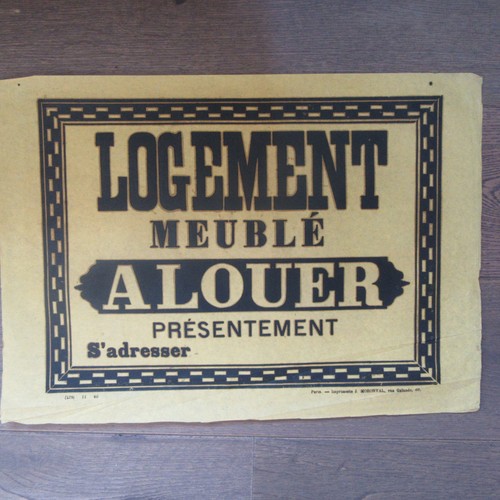 Affiche ancienne 1810 logement - ancienne,