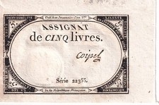 5 Livres - 10 Brumaire An II (31.10.1793) - Sign. Coipel - Série 22355
