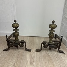 Paire De chenets Dorés de