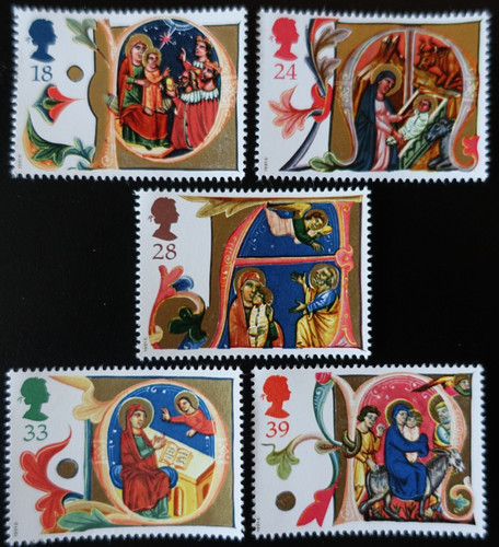Timbres royaume uni noël - du,