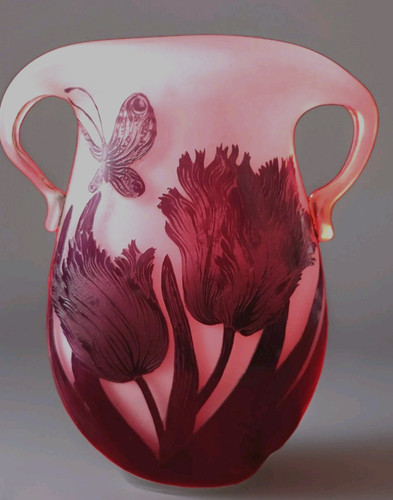 Vase signé verre français - vase,