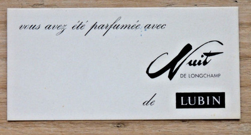 Carte parfumée lubin nuit - -,