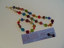 Parure Collier Bracelet Original Murano Bijoux Verre Pièce Unique Handgefertig