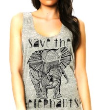 Save the elephant tank top-