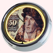 N-0673 Horloge Murale Vintage " Allemand 50 DM Mark Billet " Salon Néon Déco