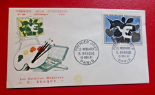 ENVELOPPE FDC 1er jour : 1961  LE MESSAGER  G. BRAQUE