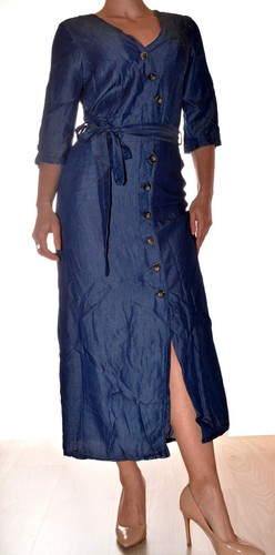 Longue robe bleu taille - , s
