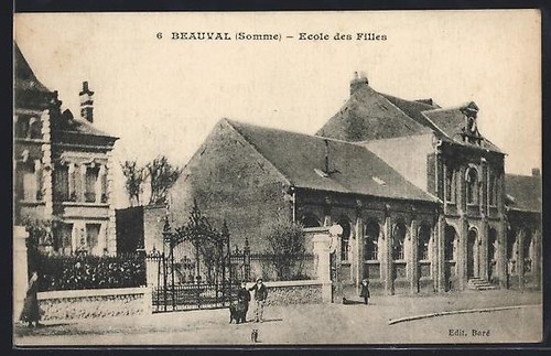 Cpa beauval somme ecole des - /somme,,