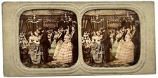 Salon Danse Second Empire Paris c1860 Photo Stereo Vintage Diorama §n